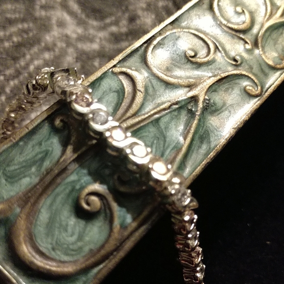 Sterling Silver and Cubic Zirconia Tennis Bracelet - Picture 5 of 10